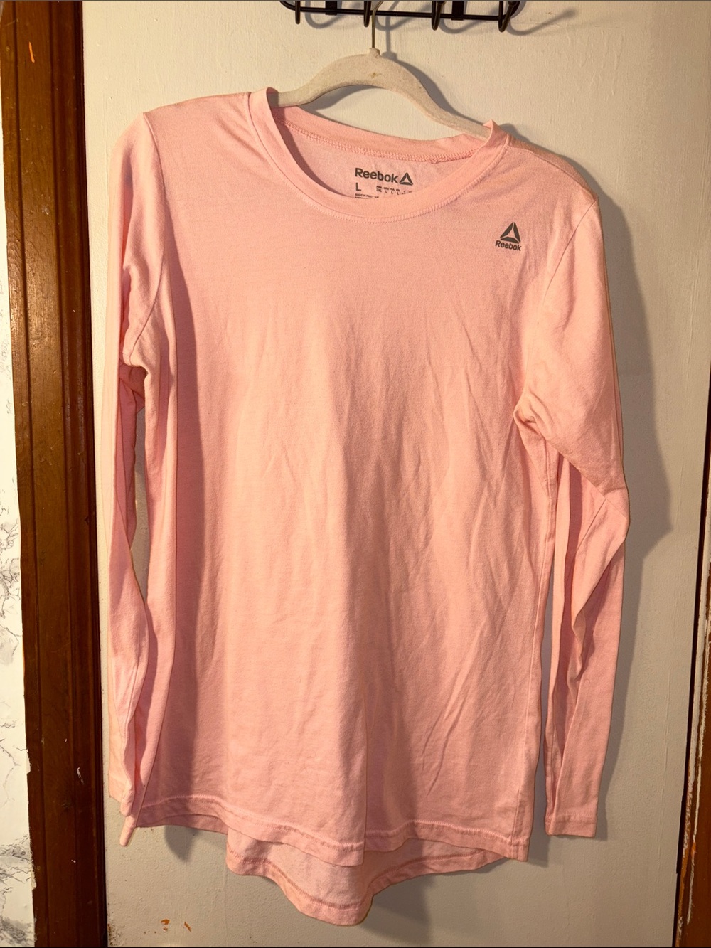 Reebok Pink Long Sleeve Crew Tee